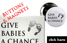 Give Babies a Chance buttons and magnets